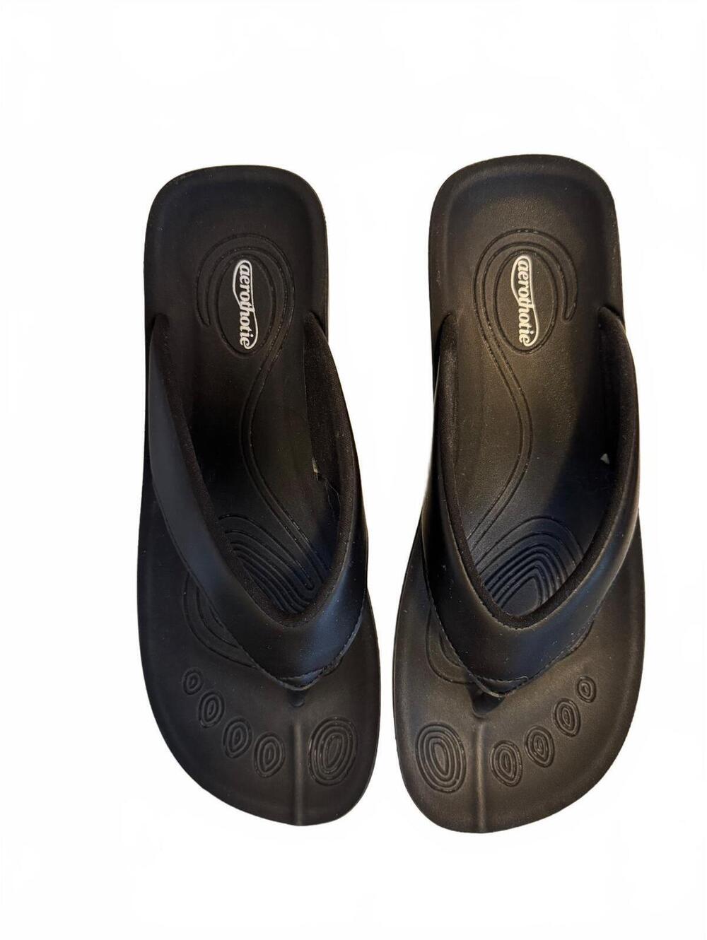 Aerothotic Black Orthotic Flip Flop Sandals Size 9 / Euro 39